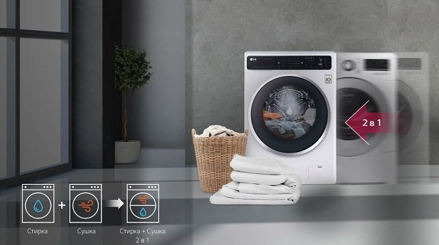 Переваги та недоліки пральних та сушильних машини «все в одному»?